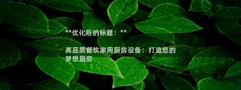 尊龙信息科技有限公司：**优化后的标题：**

高品质餐饮家